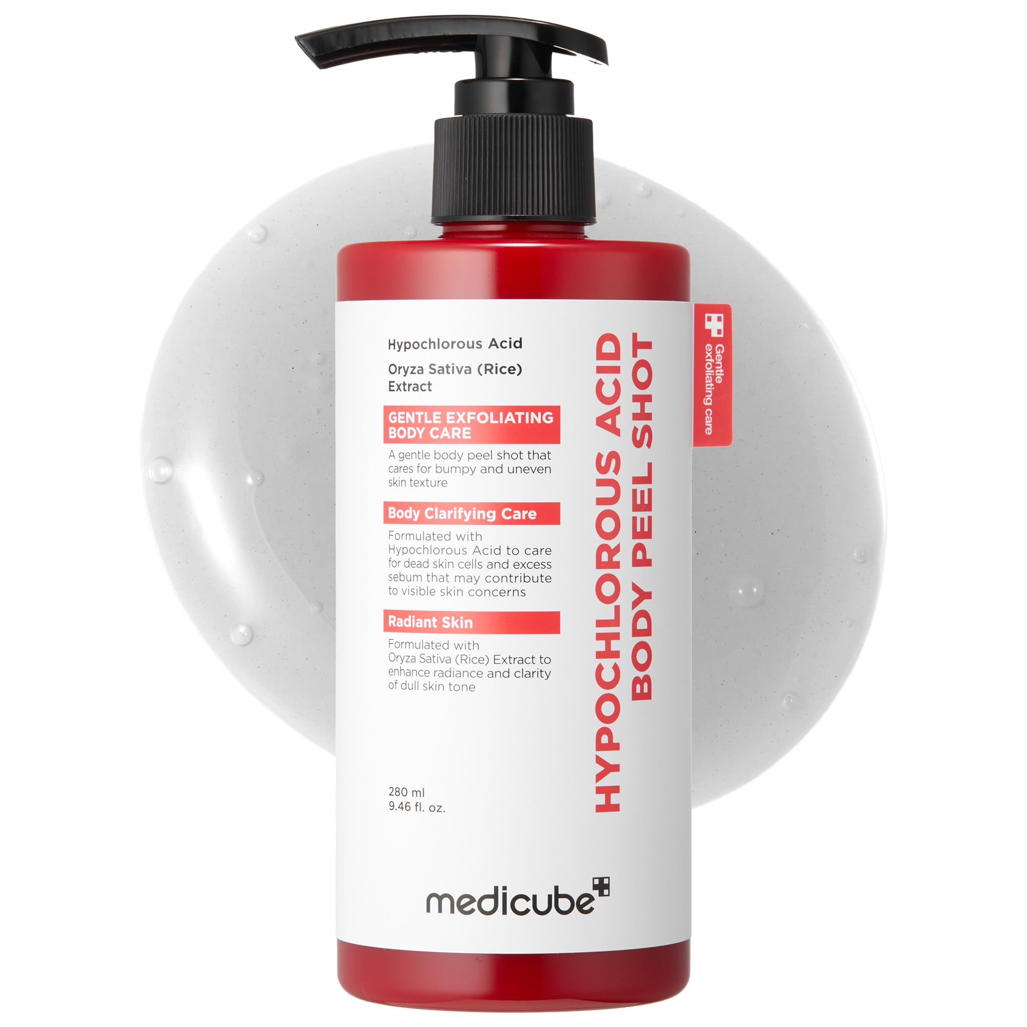 medicube Body Peel Shot with Kojic Acid and Turmeric | Gentle Body Brightening & Exfoliating with BHA LHA PHA - Dead Skin Cells, Uneven Looking Skin & Excess Sebum, 9.46 fl.oz