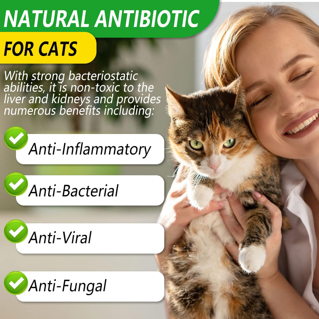 Antibiotics for Cats, Natural Antibiotic Pet Supplements Supports Immune & Cats Allergy Relief, Cat Multivitamin UTI Drops for All Ages & Breeds of Cat, Chicken Flavour - 2 Fl Oz / 1 Pack