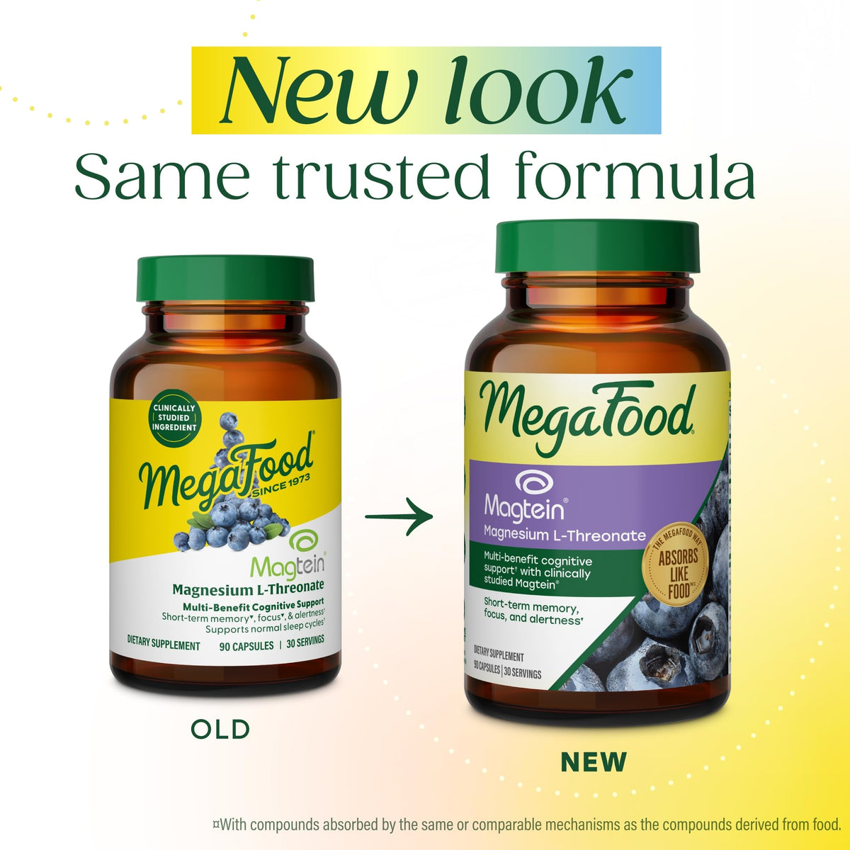 MegaFood Magtein Magnesium L-Threonate, Memory, Focus & Sleep, 90 Capsules