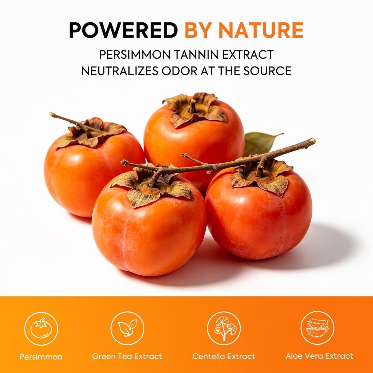 Persimmon Deodorant Wipes - Long-Lasting Odor Control - Fragrance-Free