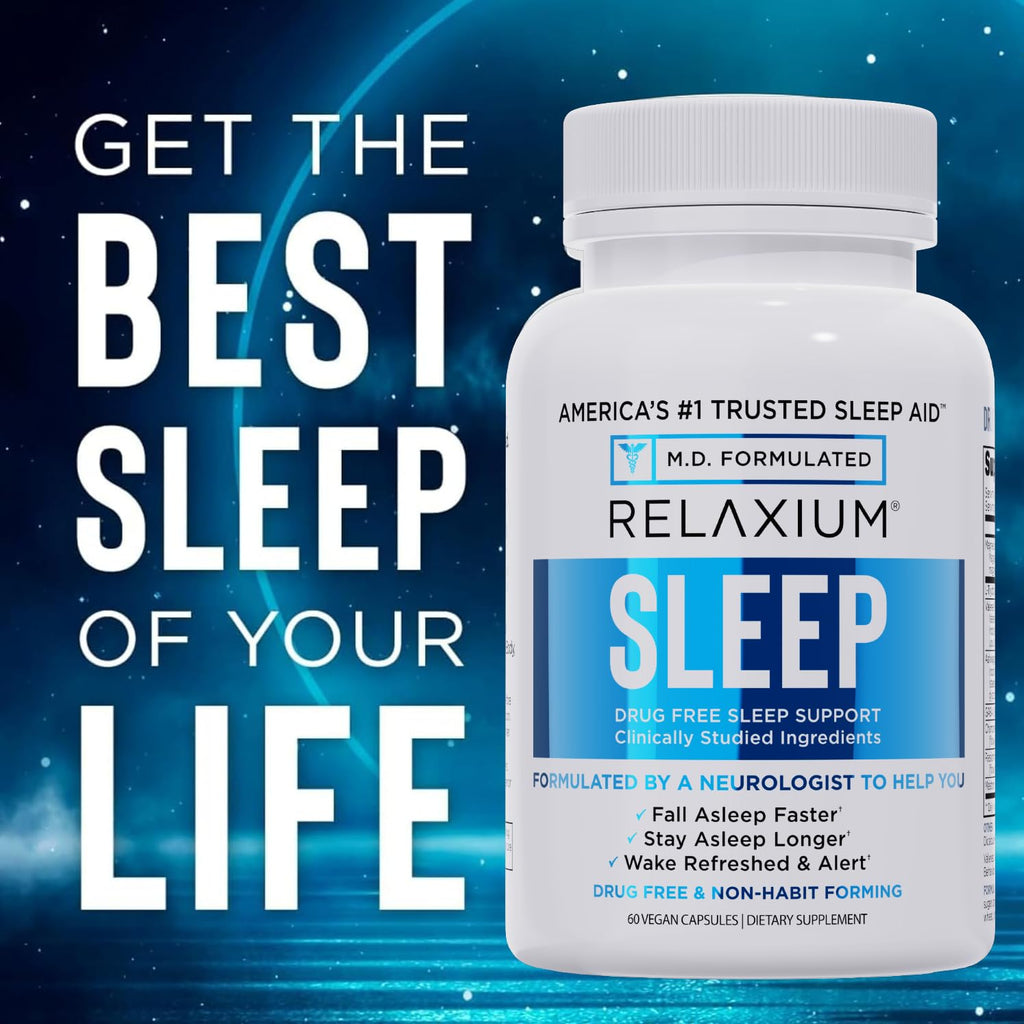 Relaxium Sleep Aid for Adults, 5mg Melatonin, Magnesium Glycinate, 30-Day | Professional Strength, Drug-Free and Non-Habit Forming Dietary Supplement