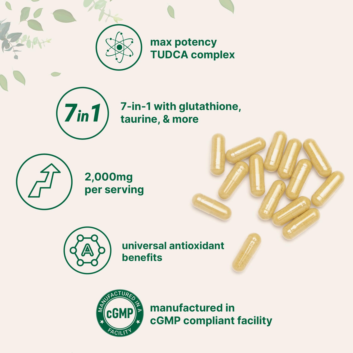 Micro Ingredients TUDCA Bile Salts Complex 2000mg per Serving, 240 Capsules