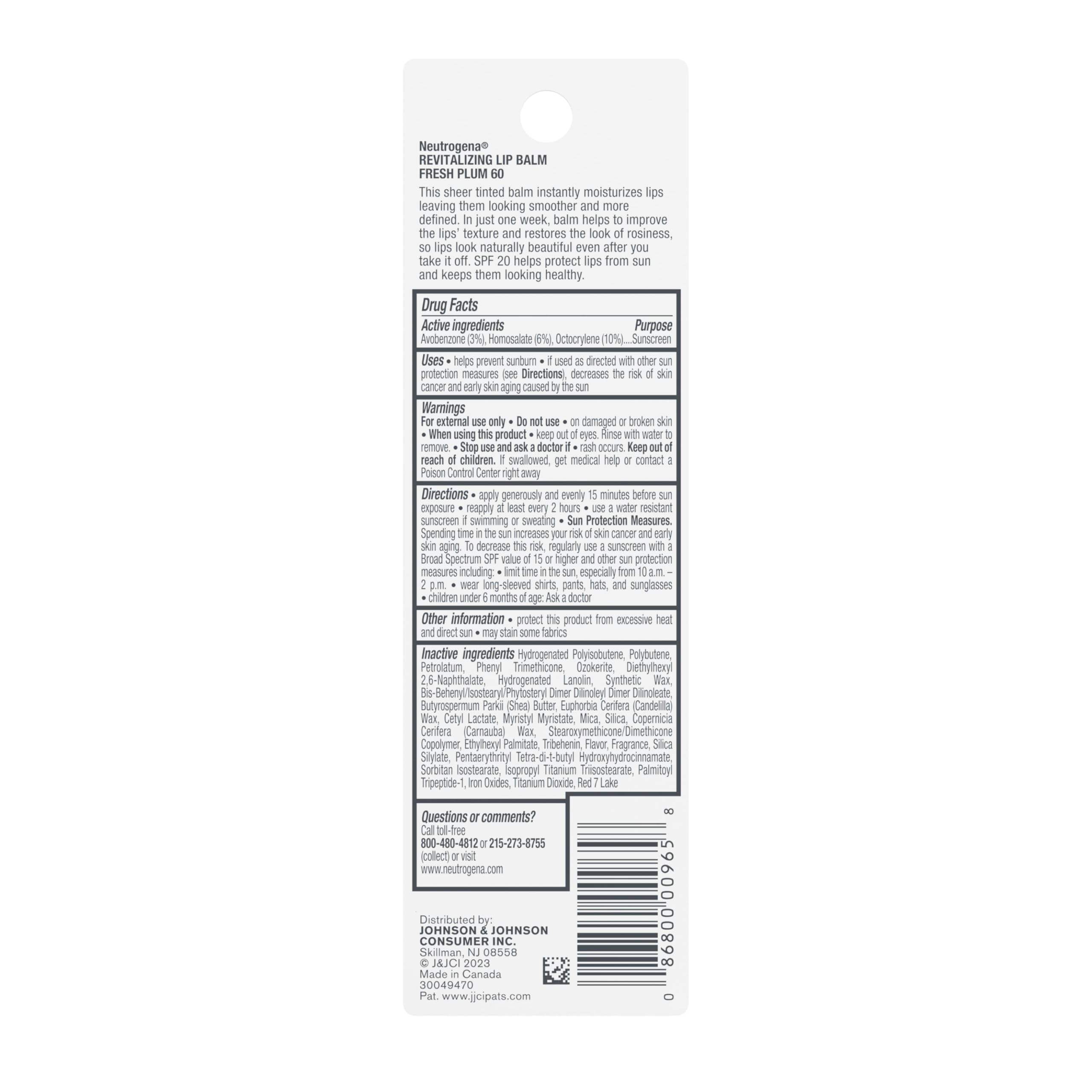 Buy now Neutrogena Revitalizing Tinted Lip Balm with SPF 20, Hydrating Tinted Lip Care with Sunscreen, Moisturizing Sheer Tint for Softer, Healthier-Looking Lips, Sheer Fresh Plum 60, 0.15 oz at indiglob india