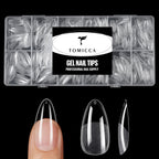 TOMICCA Medium Almond Nail Tips 240Pcs Almond Nail Tips 15 Sizes