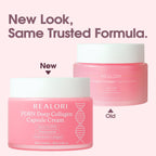 realori PDRN Capsule Cream with Vitamin C & Collagen – Korean Boba Moisturizer for Face, Pink Jelly Cream for Deep Hydration, Skin Repair, and Glow – Korean Skincare Gel for All Skin Types