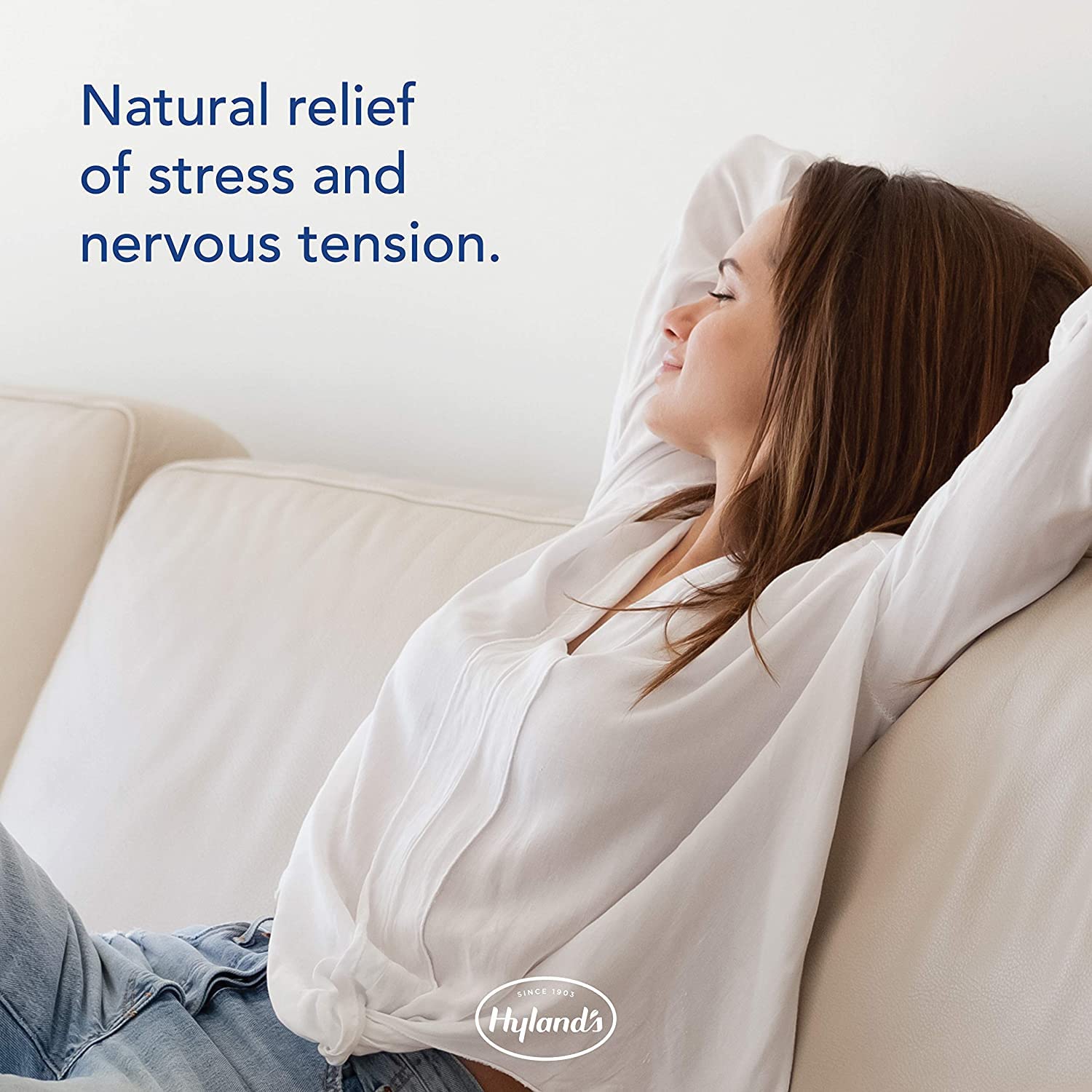 Hyland's Calm Tablets, Stress Relief Supplement, Natural Relief Of Anxiousness, Nervousness, And Irritability, 50 Count (Pack of 1, 50 Count Total)
