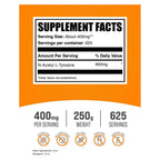 Buy now BulkSupplements.com N-Acetyl L-Tyrosine Powder -Tyrosine Supplement, NALT Powder, Amino Acid Supplement - Unflavored & Gluten Free, 400mg per Serving, 250g (8.8 oz) (Pack of 1) at indiglob india