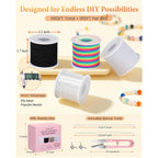 ZUSHALLMY Bracelet String Kit, 4 Rolls 1mm Elastic Cord, 660 FT Total