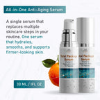Sun Coast Sciences - Total Package Serum - Vitamin C Serum with Hyaluronic Acid & Peptides for Face - Hydrating Anti Aging Face Serum for Smoother, Firmer Looking Skin - 1 Fl Oz (Pack of 1)