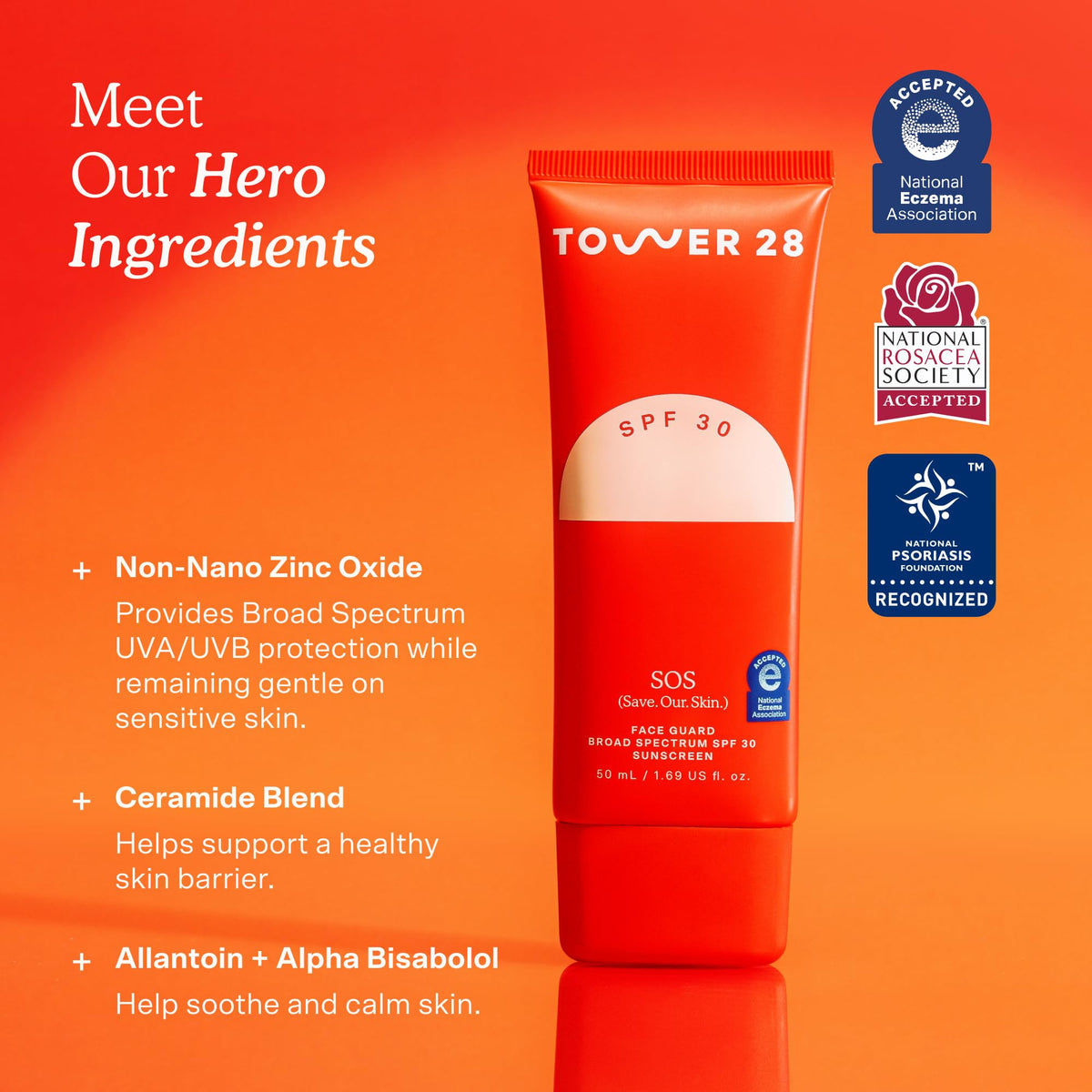 Tower 28 SOS FaceGuard SPF 30 Zinc Oxide Face Sunscreen (2.3 oz)