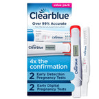 Buy now Clearblue Pregnancy Test Combo Pack, 4ct - Digital with Smart Countdown & Rapid Detection - Value Pack at indiglob india