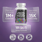 Clean Nutraceuticals Melatonin 10mg Valerian Root L Theanine 200mg Ashwagandha - Sleep Support for Women & Men with Magnesium Complex, Lemon Balm, Chamomile, & Passion Flower - 60 Caps