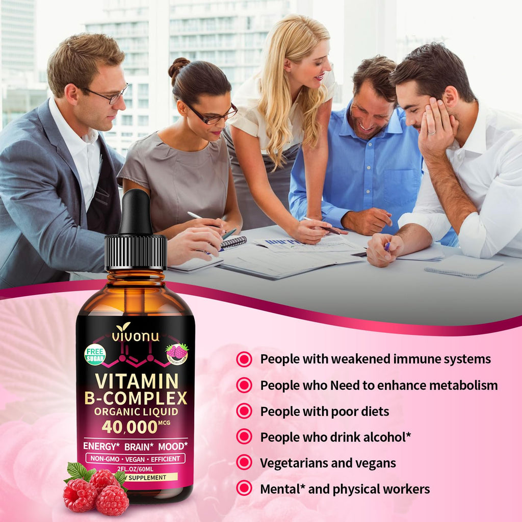 Vitamin B Complex, Vitamin B12 Liquid Drops, B1, B2, B6, B3, B5, Biotin