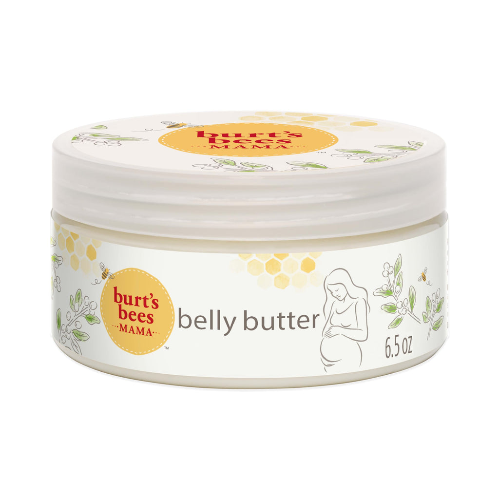 Burt's Bees Mama Belly Butter, 6.5 oz. | Stretch Mark Cream for Pregnancy Massages Body and Reduces Scar Appearance, Shea Butter & Vitamin E Rich Formula