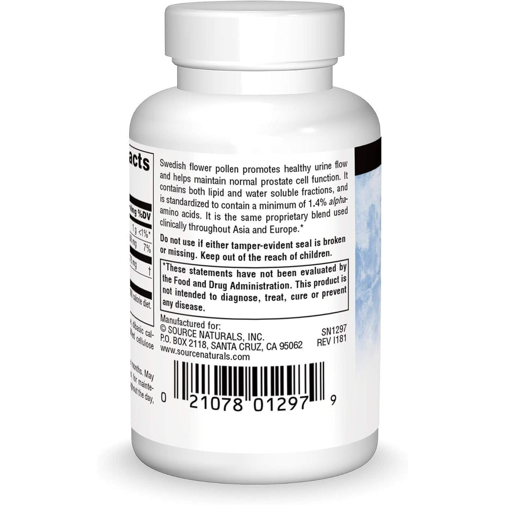 Buy now Source Naturals Swedish Flower Pollen Supports Prostate Function and Healthy Urine Flow* - 90 Tablets at indiglob india