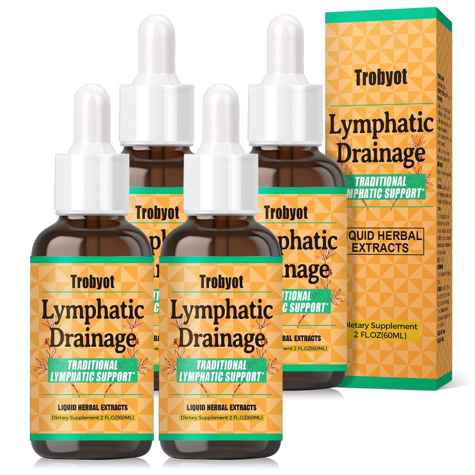 Lymphatic Drainage Drops for Bloat Relief & De-Puff - 2 Fl Oz | Cleavers, Stillingia Root, Prickly Ash Bark, Red Clover Flower | Herbal Liquid Formula for Healthy Flow & Circulation Support
