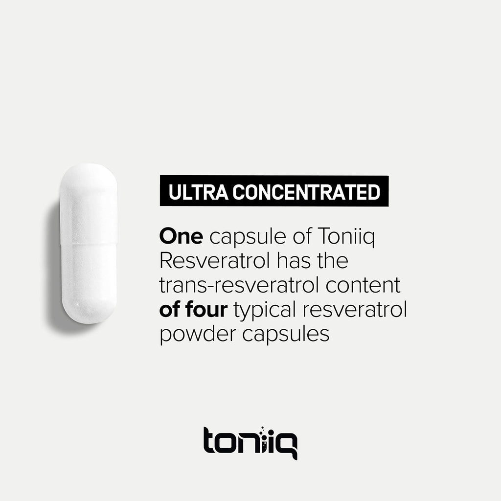 Toniiq Ultra High Potency Third-Party Tested Trans Resveratrol 1000mg
