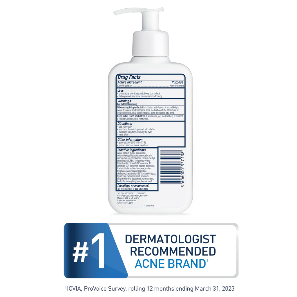 Buy now CeraVe Acne Treatment Face Wash, Salicylic Acid Cleanser with Purifying Clay, Niacinamide, and Ceramides, Pore Control and Blackhead Remover, 8 Ounce at indiglob india