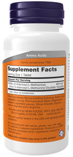 Buy now NOW Foods Supplements, SAMe (S-Adenosyl-L-Methionine) 400 mg, Nervous System Support*, 60 Tablets at indiglob india