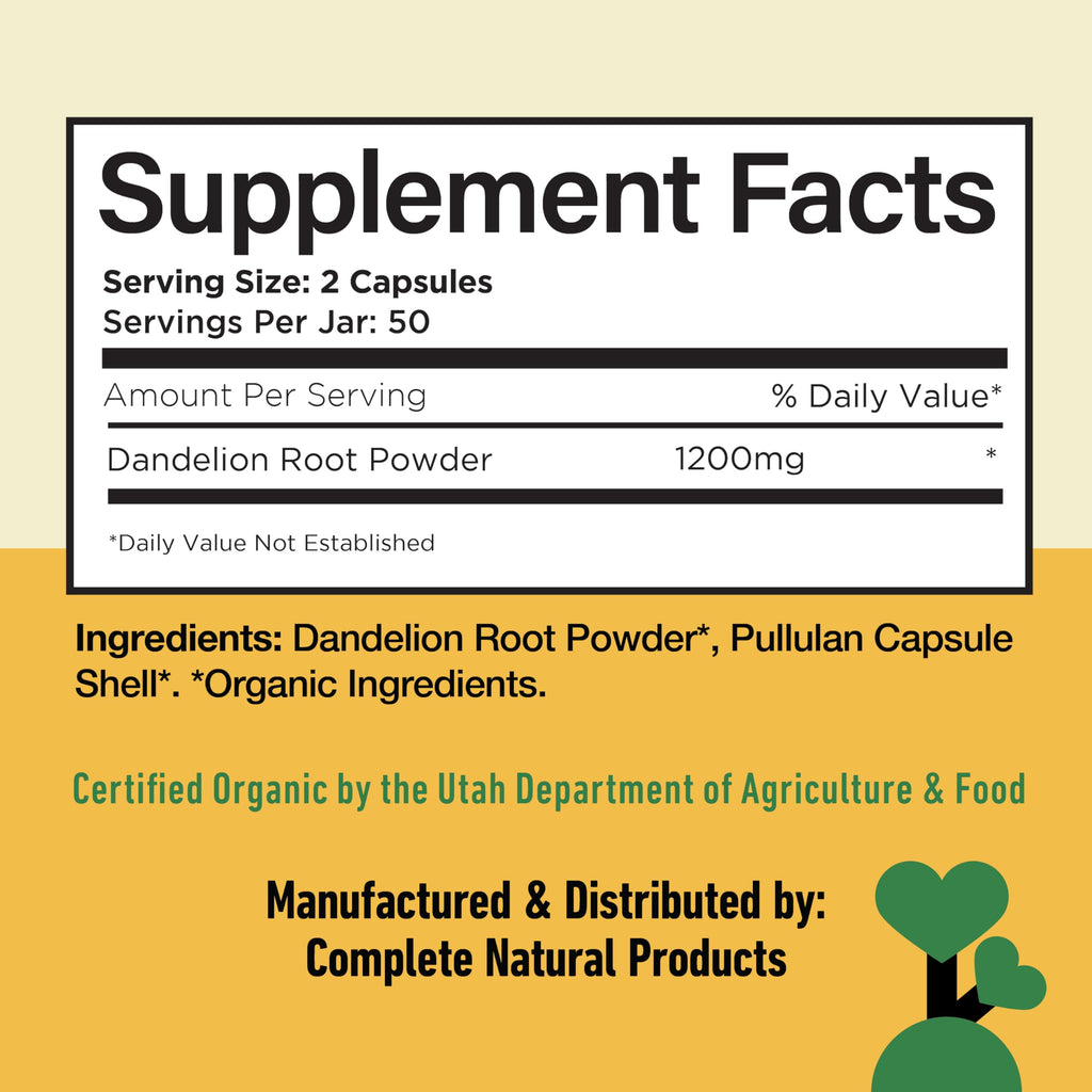 CNP | Dandelion Root Capsules 600mg - Liver Detox, Digestive Cleanse Aid