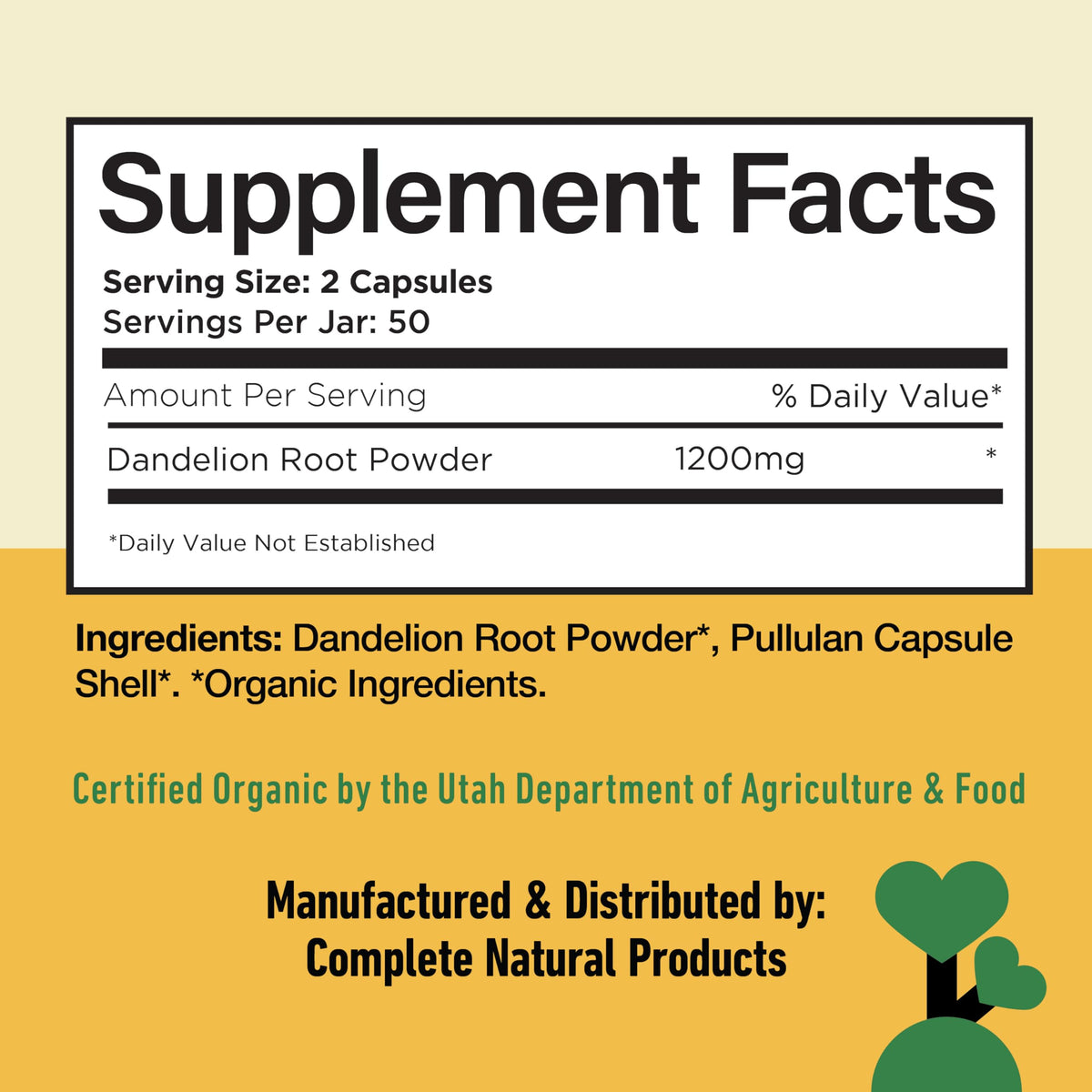 CNP | Dandelion Root Capsules 600mg - Liver Detox, Digestive Cleanse Aid