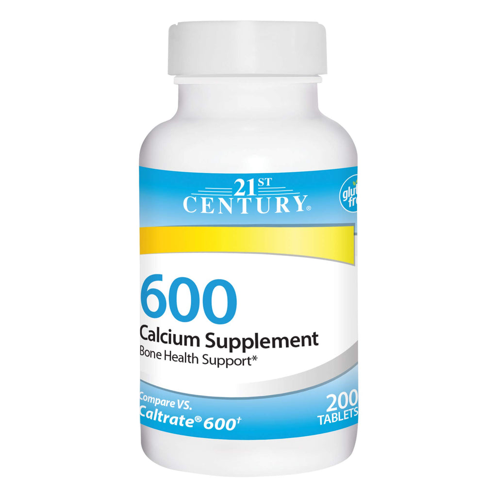 21st Century Calcium 600mg Tablets, Bone Strength Support, 400 Count | Calcium Carbonate, Compare VS. Caltrate® 600, Bone Strength & Density Support, Vegan-Friendly, For Men & Women