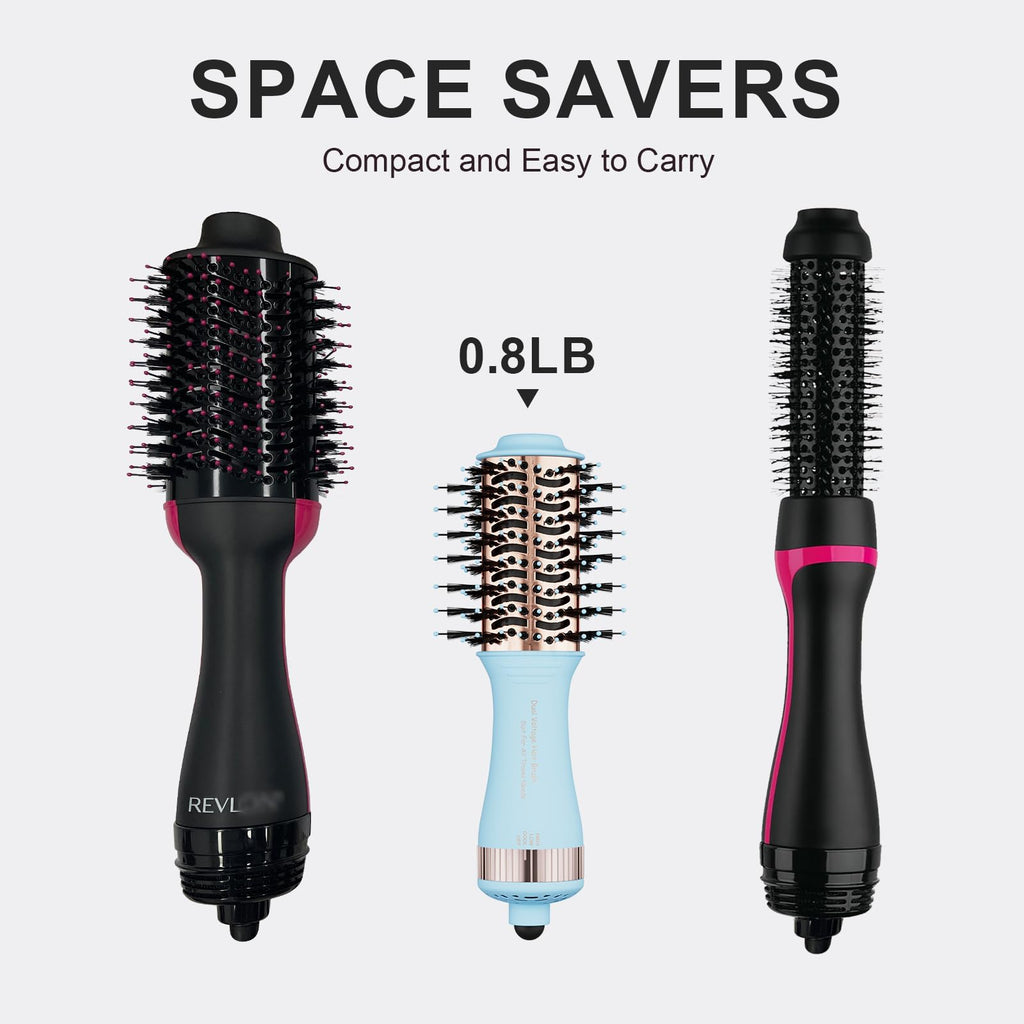 Authentic 4-in-1 Travel Dual Voltage Hair Dryer, lightweight at 0.8LB, designed for easy packing and styling on the go.