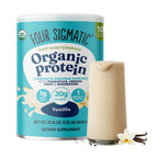 Four Sigmatic Organic Plant-Based Protein Powder | Clean Vegan Protein Elevated with Lion’s Mane, Chaga, Cordyceps and More for Brain Function and Immune Support | Creamy Cacao, 21.16 oz