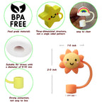 Straw Cover Cap for Stanley Cup, 4pcs 0.4in 10mm Diameter Reusable Dust-Proof Straw Topper Compatible with Simple Modern and Tumbler with Lid and Straws (4pcs sky set)