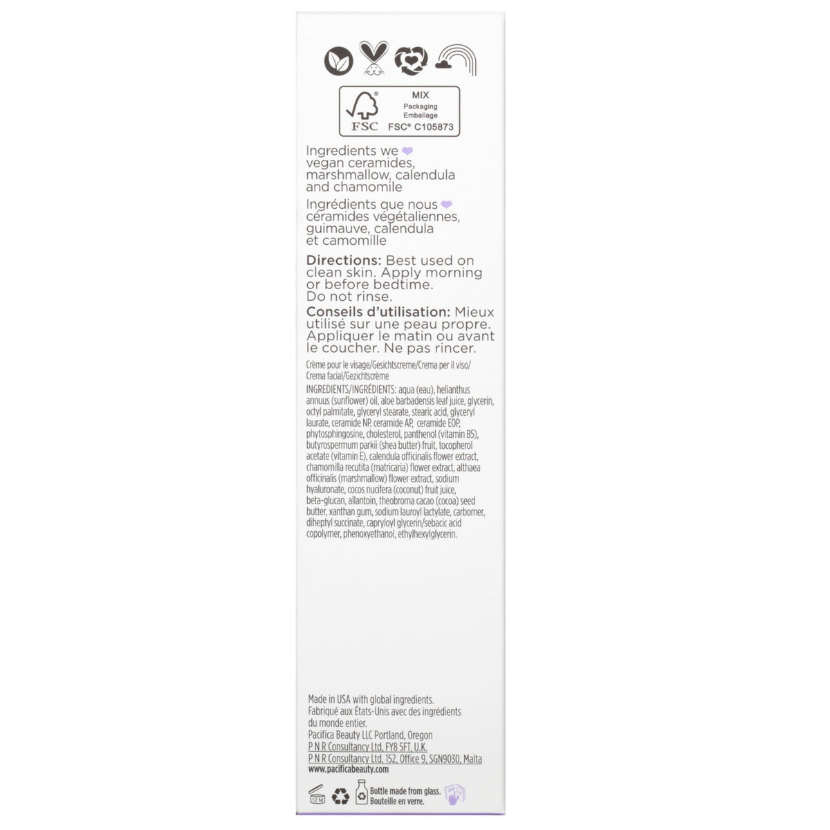 Pacifica Vegan Ceramide Barrier Repair Face Lotion, Hydrating, Lightweight Moisturizer, For Dry Skin, Dermatologist Tested, Safe for Sensitive Skin, Fragrance Free, 100% Vegan + Cruelty Free