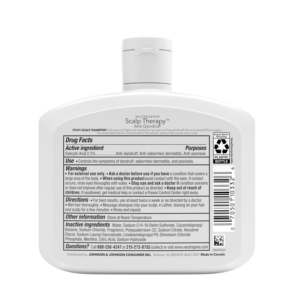 Buy now Neutrogena Scalp Therapy Anti-Dandruff Shampoo for Itchy Scalp, 2.5% salicylic acid with Peppermint Fragrance, 12 fl oz at indiglob india