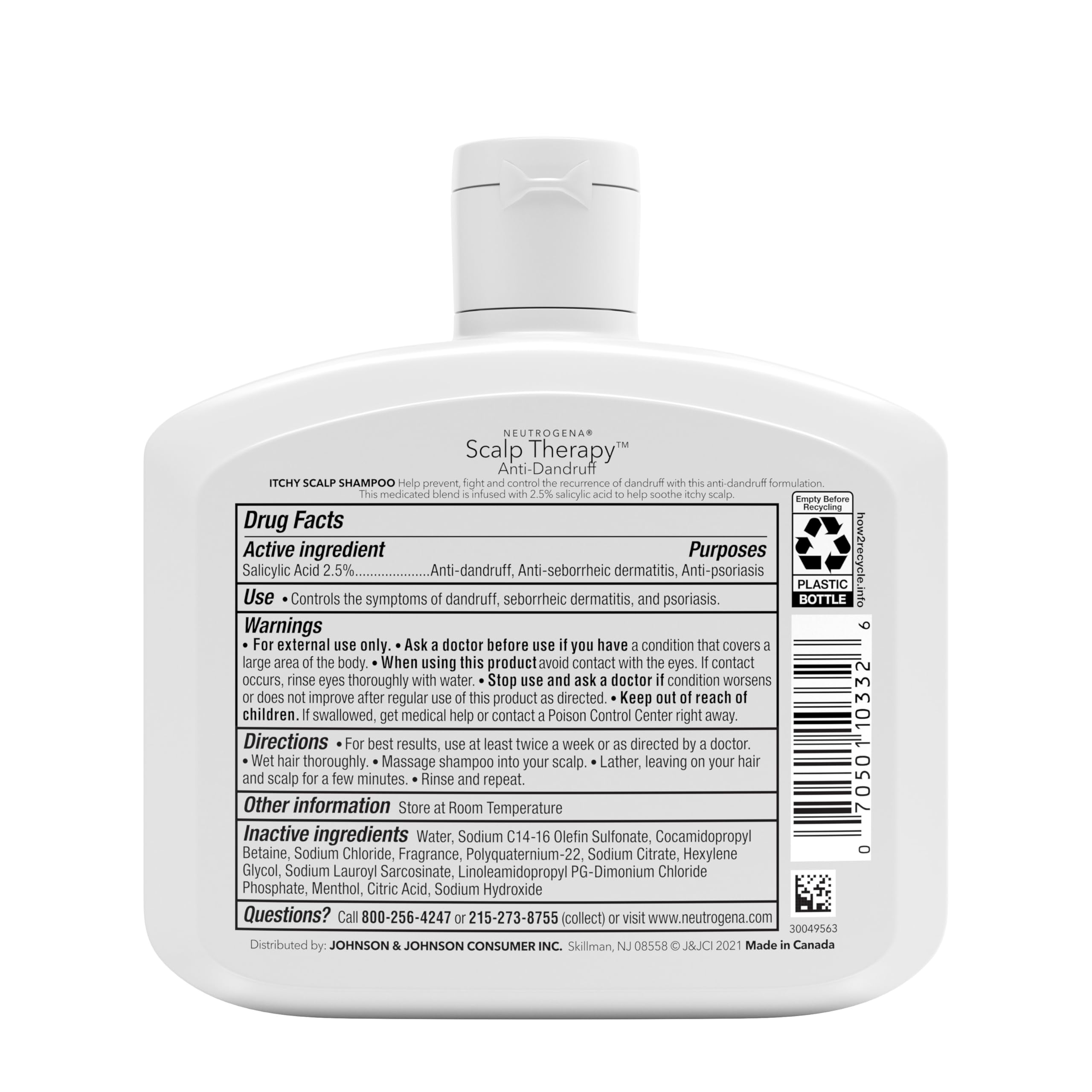 Buy now Neutrogena Scalp Therapy Anti-Dandruff Shampoo for Itchy Scalp, 2.5% salicylic acid with Peppermint Fragrance, 12 fl oz at indiglob india