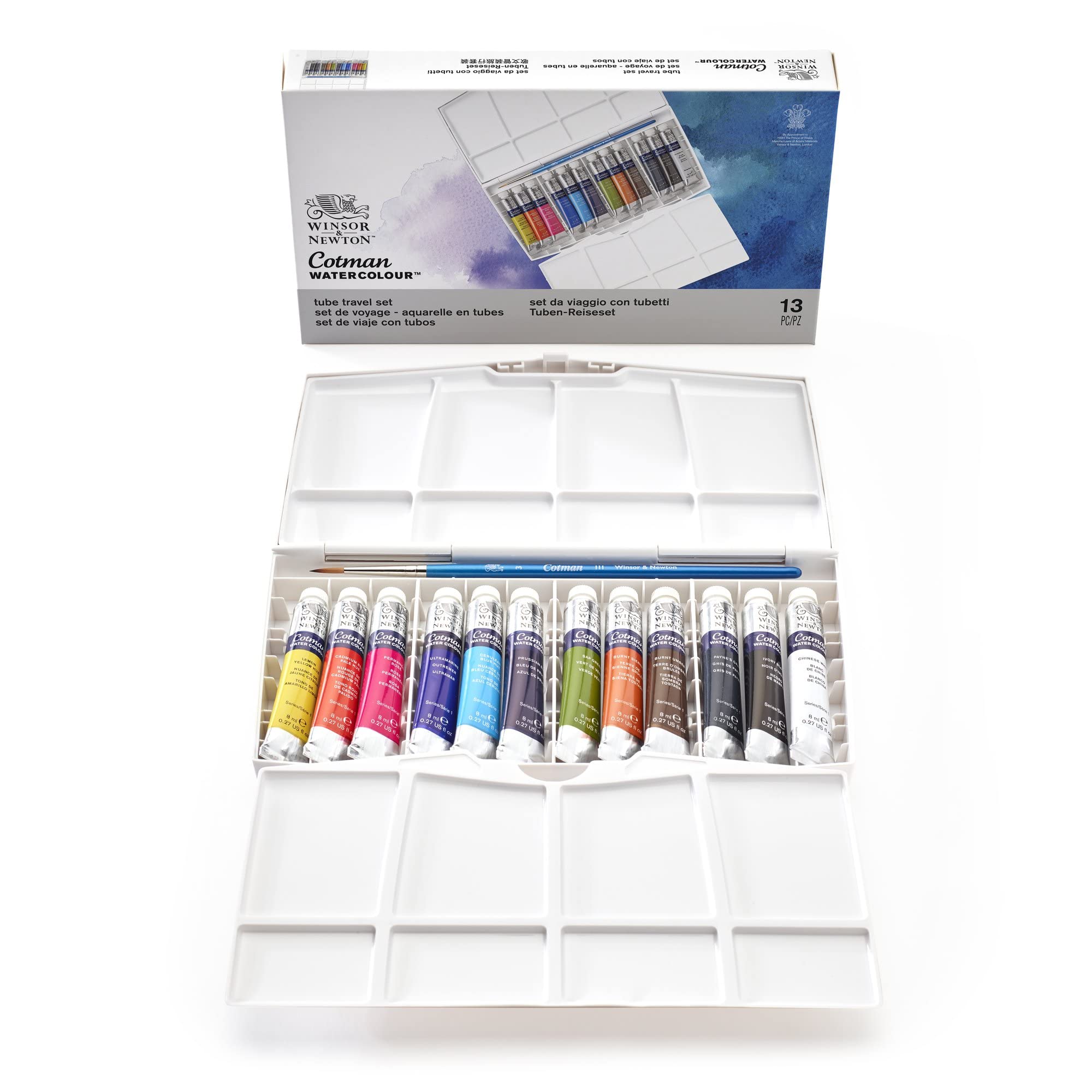 Buy now Winsor & Newton Cotman Watercolor Paint Set, Field Pocket Set, 12 Half Pan w/ Brush, Sponge, Bottle 12 Tube Travel Set 8ml at indiglob india