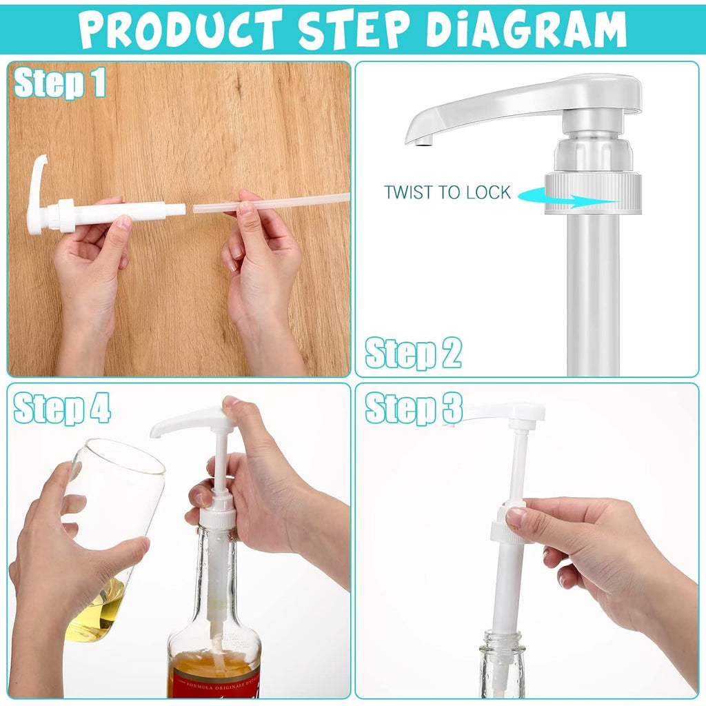Buy now Zopeal 8 Pieces Coffee Syrup Pump Dispenser Fits 750ml/25.4oz Bottles, Skinny Syrup Pump for Coffee Flavoring, Creamers, Caramel, Beverages, Kitchen Cafe Bar Drinking Mixes Food Dispenser(White) at indiglob india
