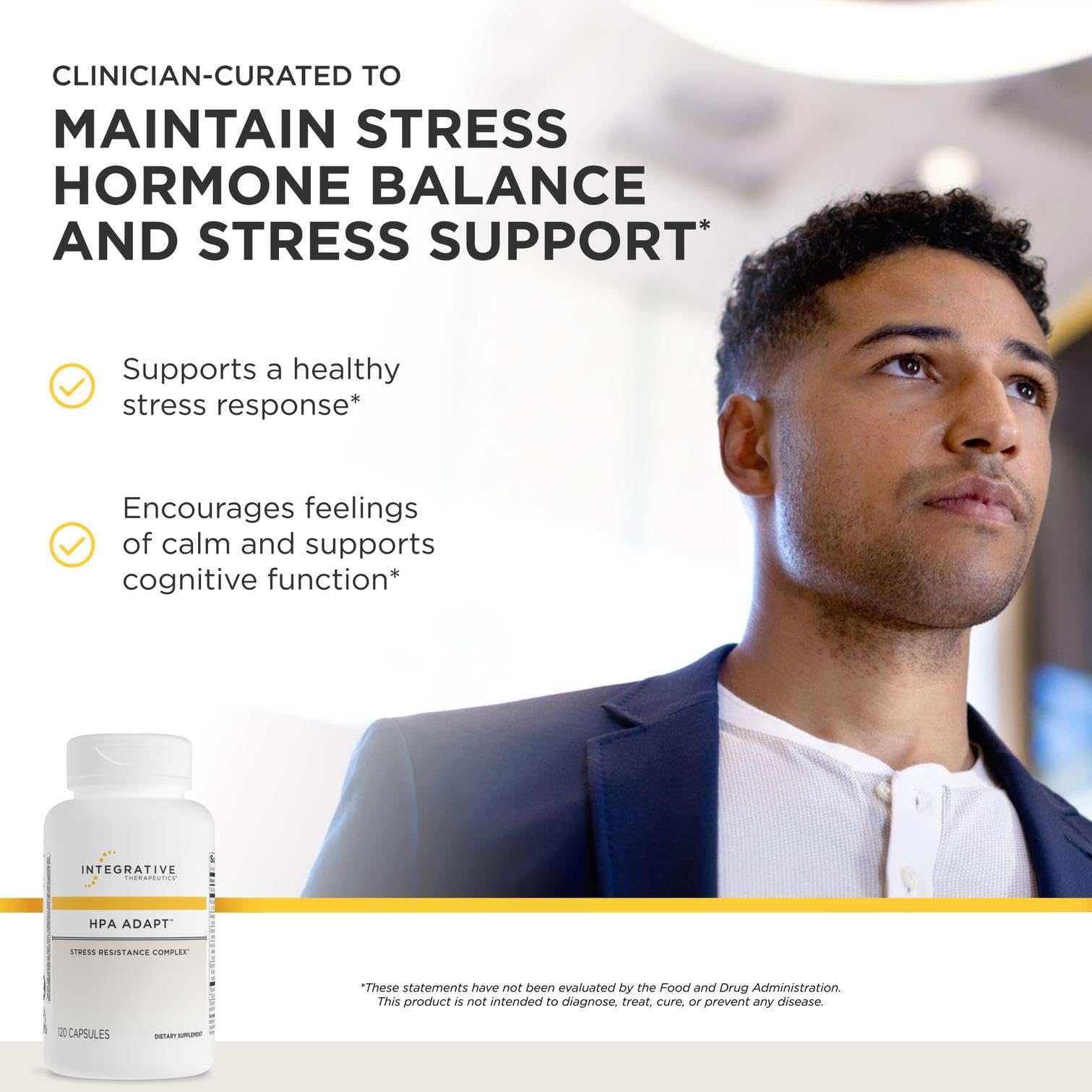 Integrative Therapeutics HPA Adapt - Adaptogenic Supplement for Stress Support* - Includes Ashwagandha, Rhodiola & Other Adaptogenic Herbs* - Vegan, Dairy-Free & Gluten-Free - 120 Capsules