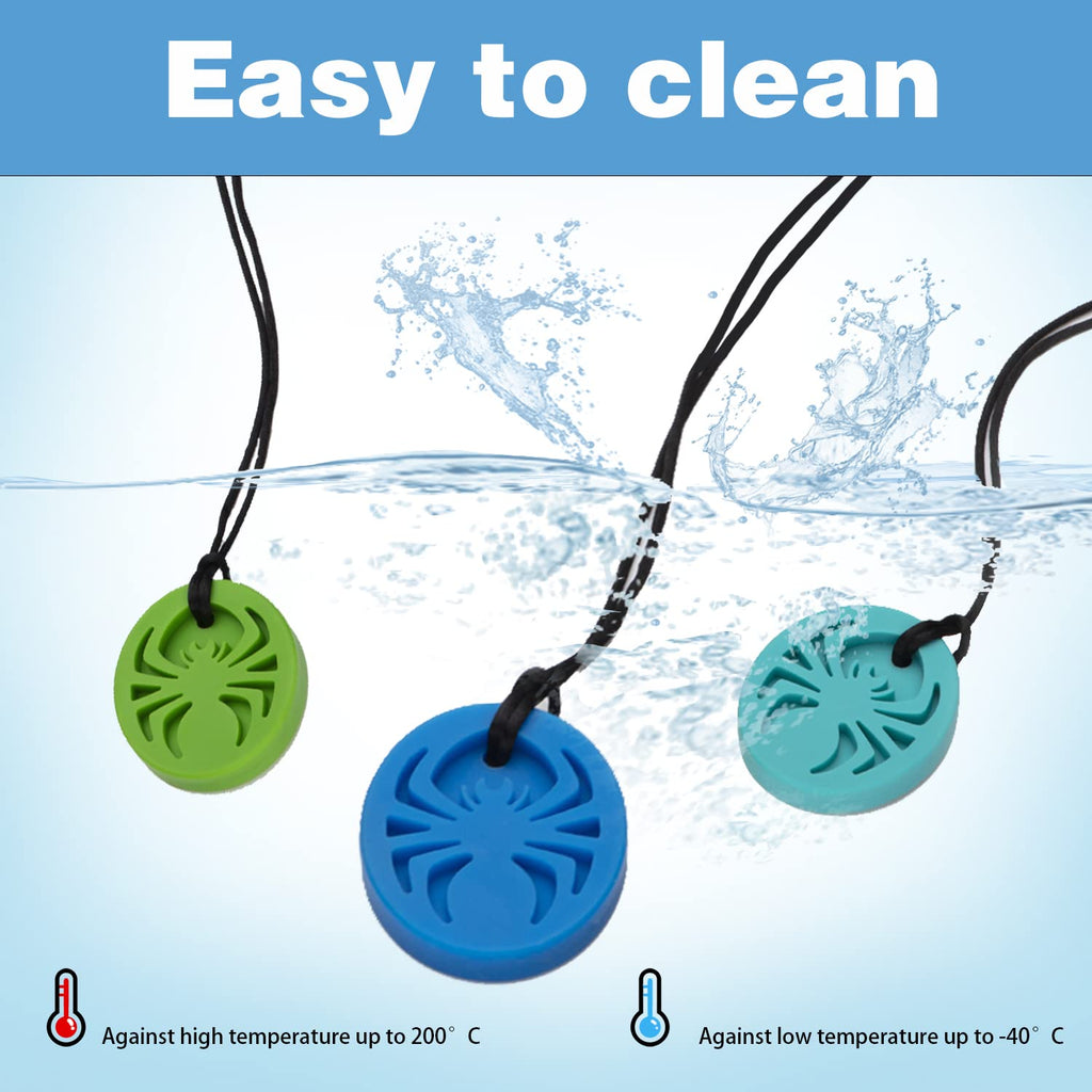 Spider Sensory Chew Necklaces, 5Pack Chewy Necklace Sensory Toys for Autistic Children, Designed for Chewing, Autism, Autism Sensory Teether Toy