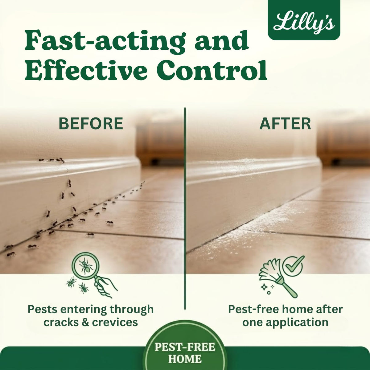 Diatomaceous Earth Food Grade with Peppermint Oil Crawling Insect Killer | Indoor Pest Control Powder for Bed Bug, Roach, Ant, Fleas | Lilly's naturals, 12 fl oz