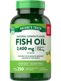 Nature's Truth Burpless Fish Oil 2400mg | 250 Softgels | 720 mg Omega 3
