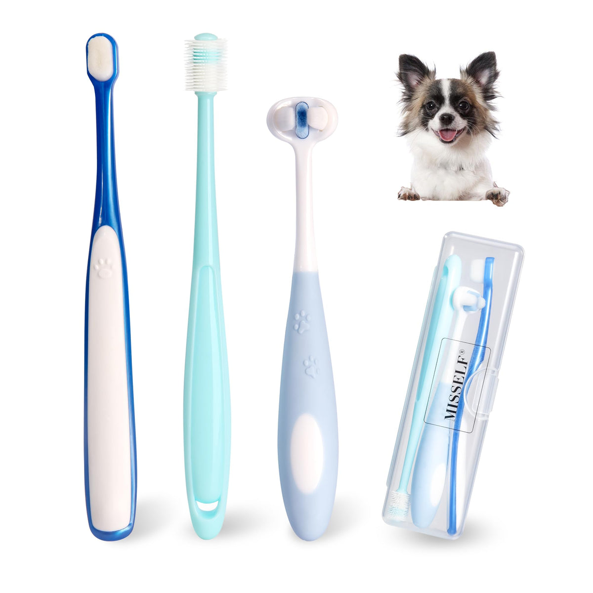 Ultra Soft Nano Dog Toothbrush Kit for Small Breed Pet 3 Styles