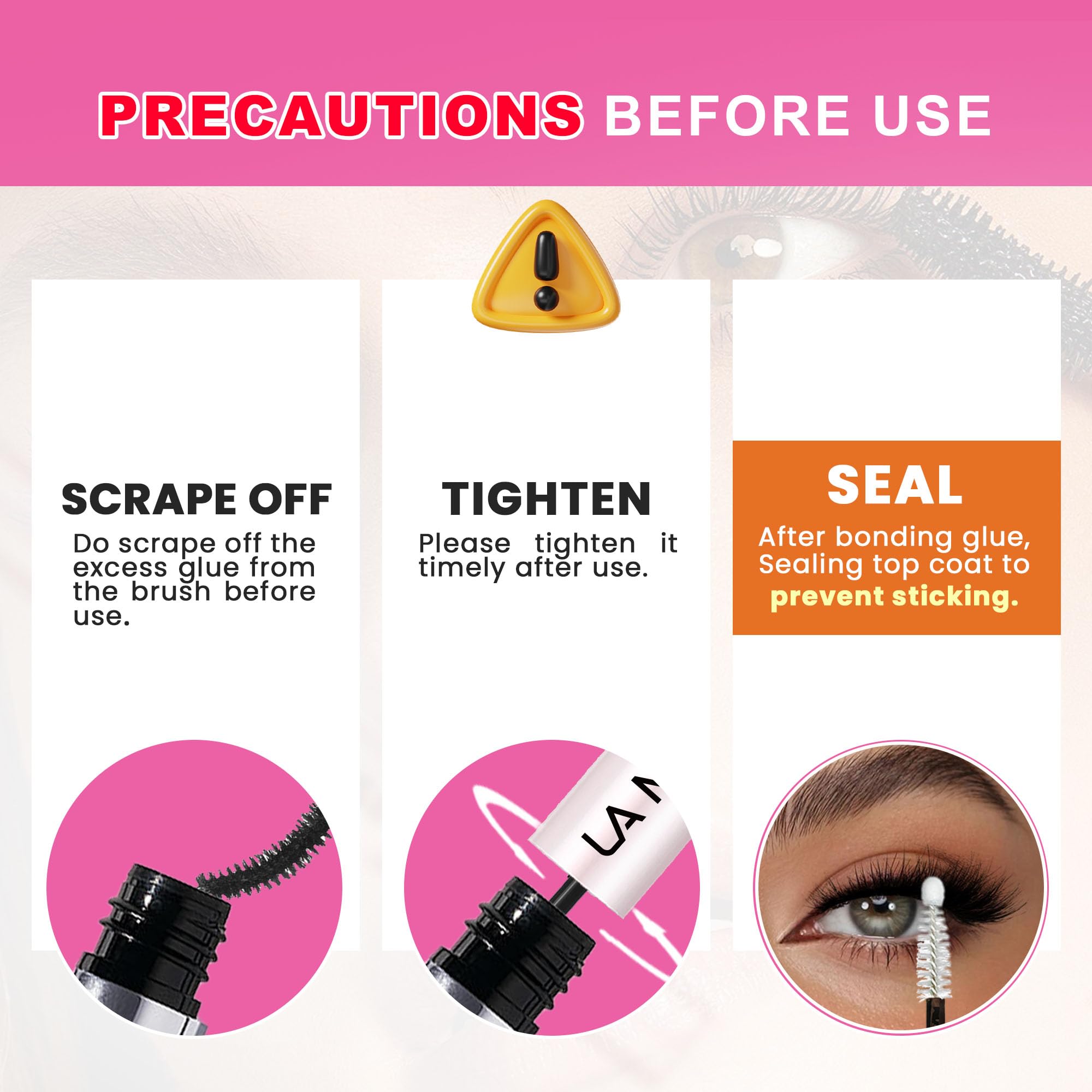 LA MAESII Lash Cluster Glue, 2 in 1 Lash Bond and Seal, Black Eyelash Glue | 10ml,Waterproof, Long Lasting 72H+, Latex Free, Quick Dry, for Sensitive Eyes,DIY at Home Use