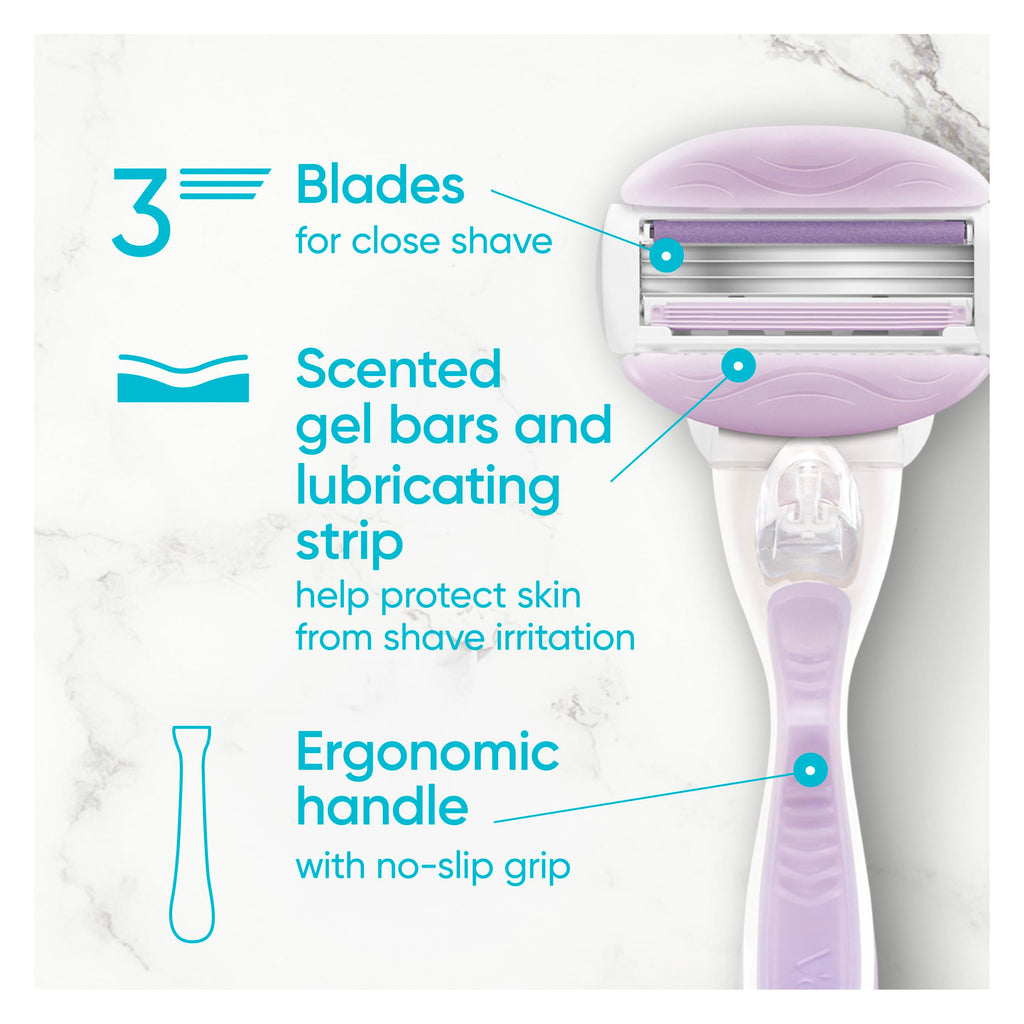 Gillette Venus ComfortGlide Freesia Women's Razor - 1 handle + 2 refills