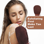 5-Piece Self Tanning Mitt Kit with Self Tanner Back Applicator, Self Tanning Brush, Exfoliating Mitt & Accessories for Flawless Tan