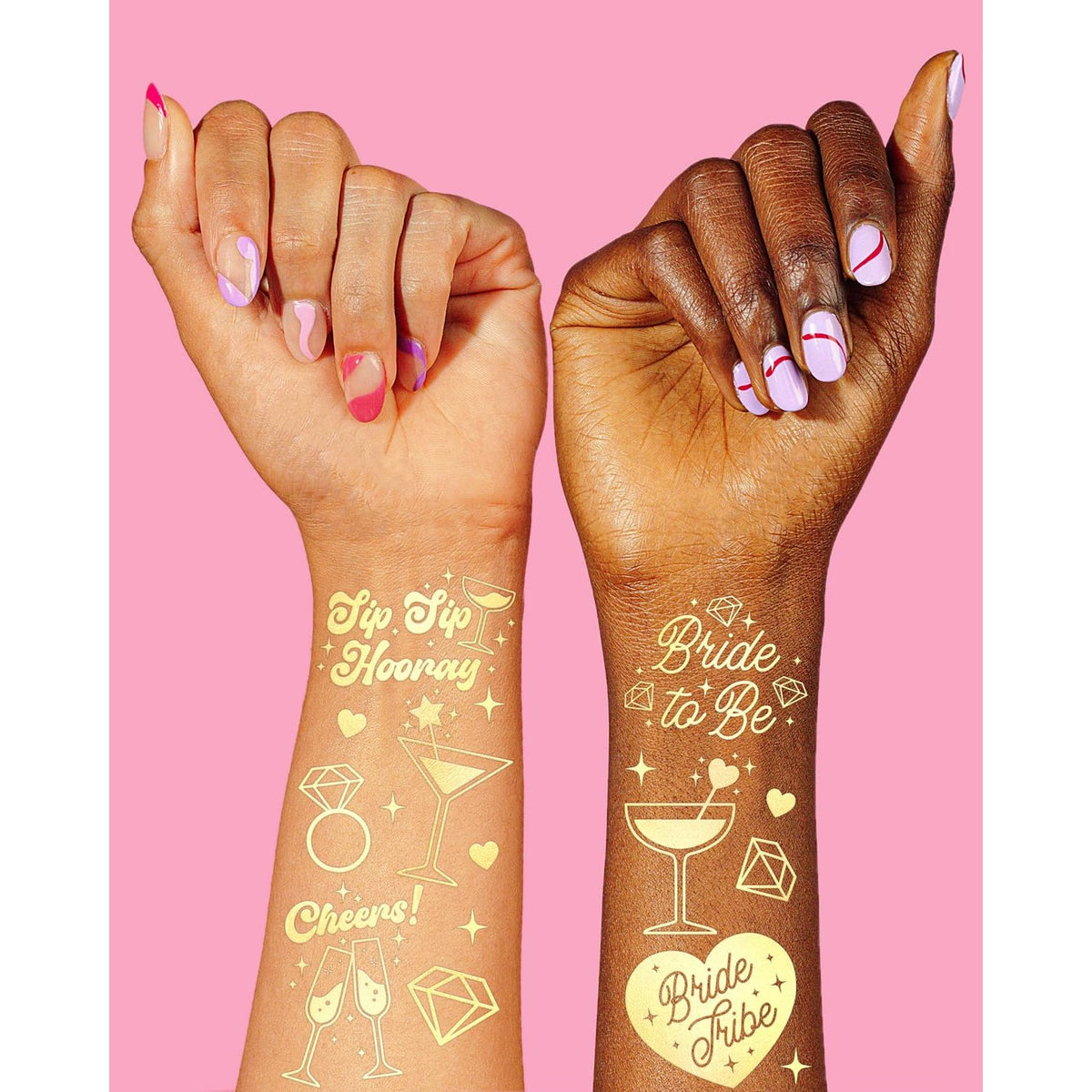 xo, Fetti 54 Gold Bachelorette Temporary Tattoos | Bride Tribe Party Gift