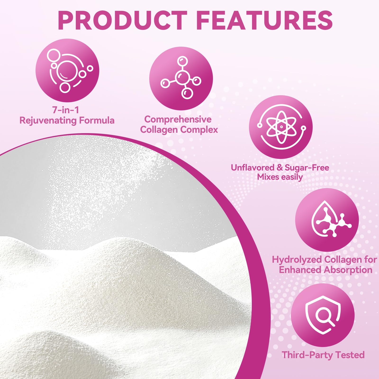 Multi Collagen Peptides Powder, Unflavored, 1lb (41 Servings) | Hydrolyzed Type I, II, III, V, X Collagen with Hyaluronic Acid, Biotin & Vitamin C, Easily Mixes in Drinks