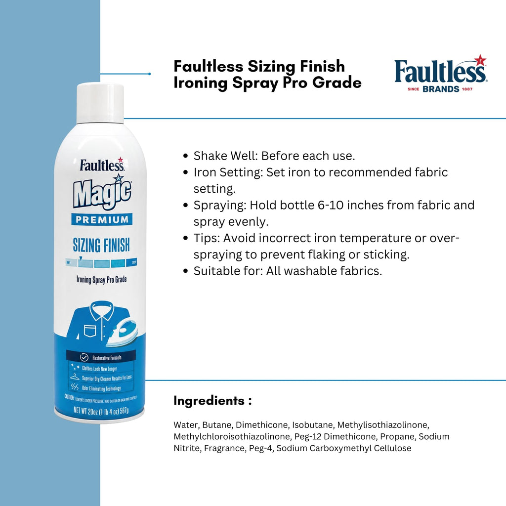 Faultless Starch 00502 Magic Sizing Fabric Finish, 20 oz, 20 Fl Oz