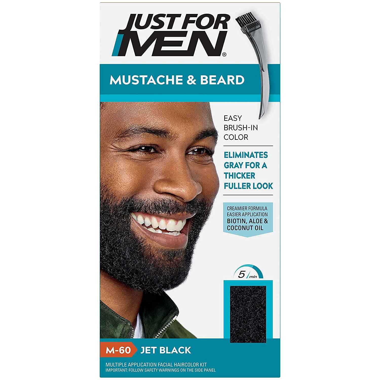 Buy now JUST FOR MEN Color Gel Mustache & Beard M-35 Medium Brown 1 ea Gray 5 Piece Set at indiglob india