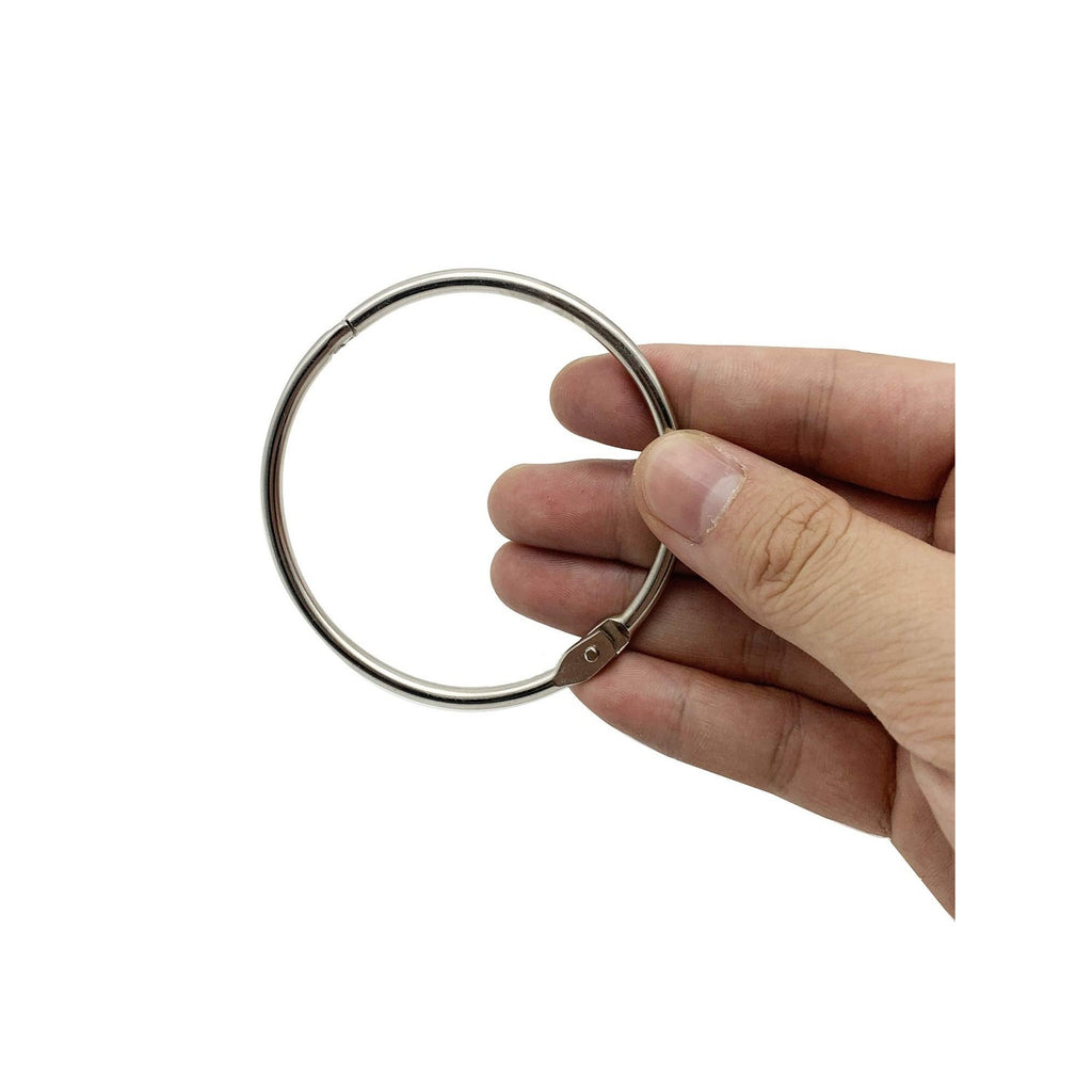 KTOJOY 3 Inch (12 Pack) Loose Leaf Binder Book Rings, with Metal Nickel Plated for Key,and Index Cards, for School, Home, or Office, Silver