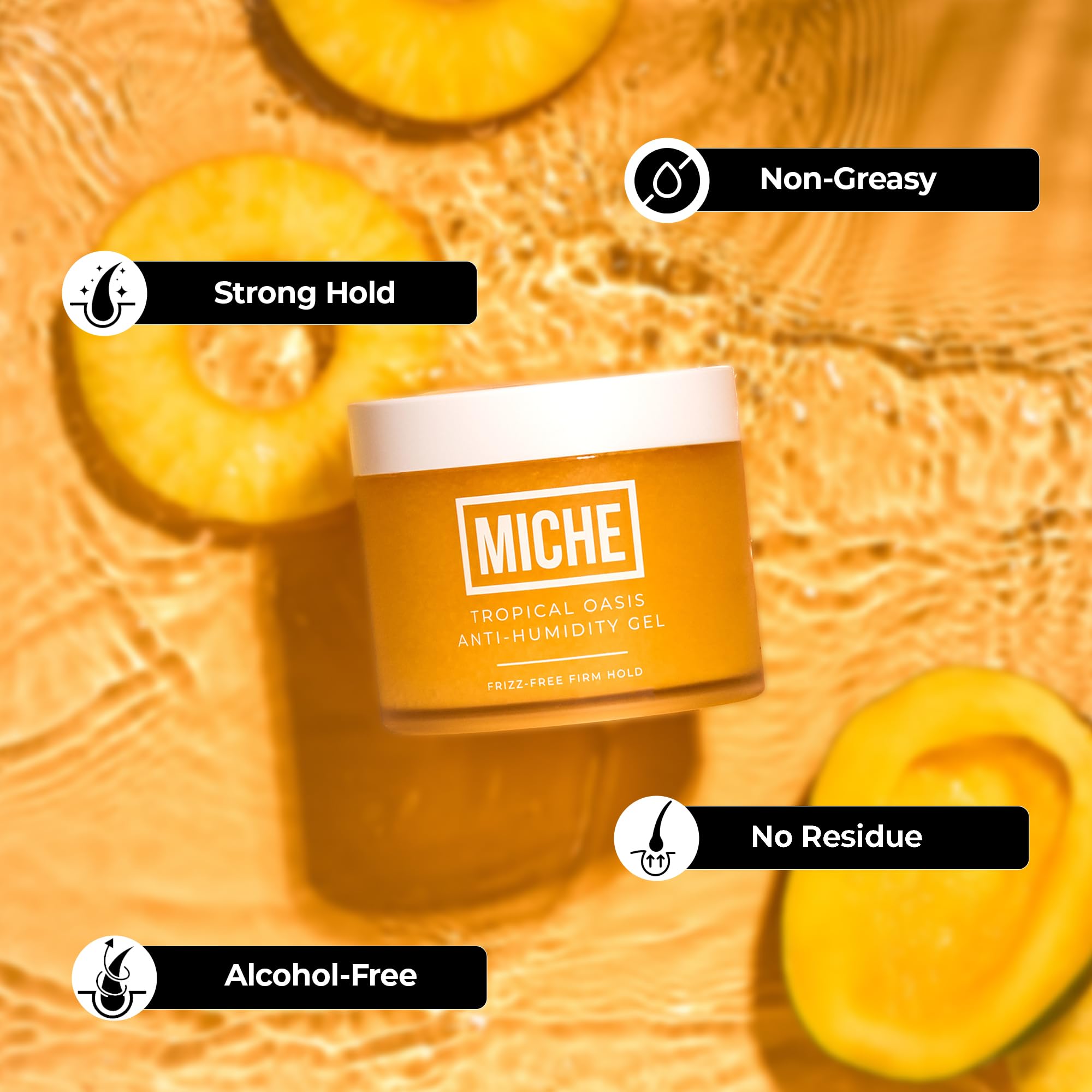 MICHE Anti-Humidity Frizz-Free Strong Hold Hair Gel 8.8 oz | For All Curl Types - Curly and Coily
