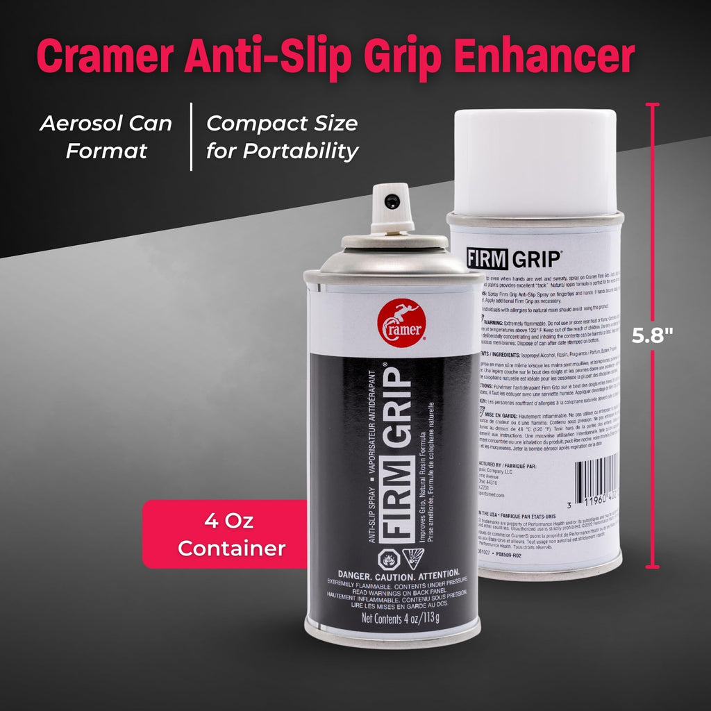 Cramer Firm Grip, Anti-Slip Grip Enhancer for Sweaty Hands & Activities Like Football, Tennis, Golf, Weightlifting, Pole Fitness & Gymnastics, Spray or Powder, 4 Ounce