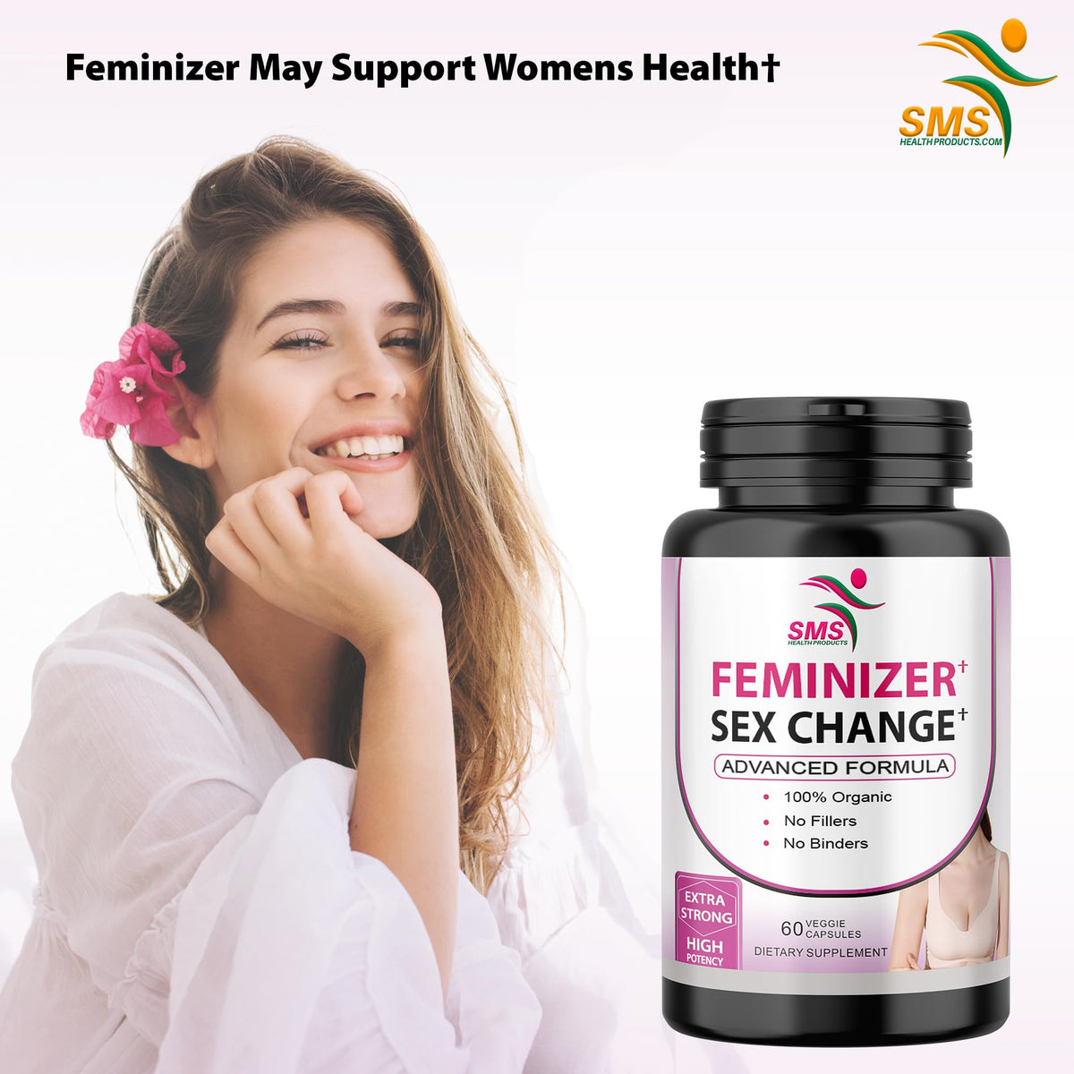 Feminizer Sex Change Capsules Pueraria Mirifica Potent Estrogen Hormone Complex for Trans Women - Breasts Booty Hair Skin Nails - Transgender Ladyboy Queer LGBT - No Fillers